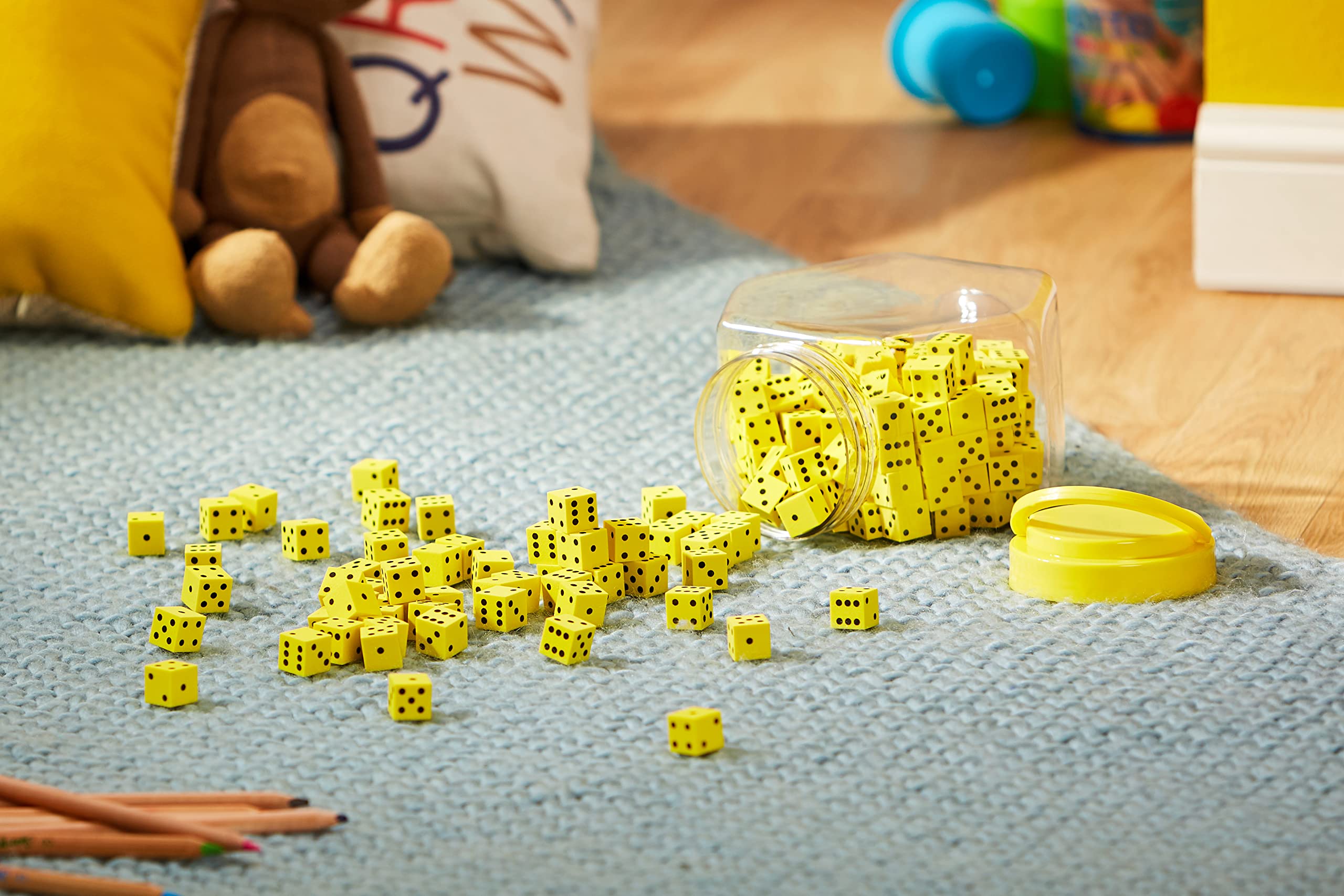 Learning Resources Hands-On Soft Dot Dice Bucket, Set of 200, Ages 3+, Classroom or Homeschool Supplies, Back to School Supplies,Teacher Supplies