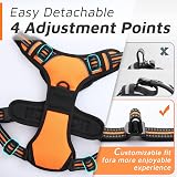 Eagloo Dog Harness Large No Pull Front Back Clips Reflective Orange L view 9