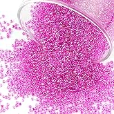 Gacuyi Size 2 mm 11/0 Glass Seed Beads, 10100 Pcs Small Mini Spacer Loose Pony Beads for Jewelry Making and DIY Crafts (Rainbow Pink)