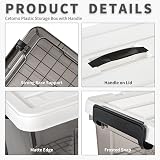Cetomo 35L-3 Storage Boxes with Lids Stackable Nestable Clear Black view 2