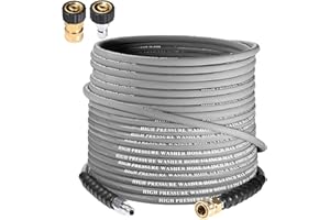 Coyardor 1/4" Pressure Washer Hose 75 FT 4500 PSI, Steel Braided Layer & NonMarking Rubber for Hot/Cold Water High Power Washer Replacement With Quick Connect & M22 Fitting, Industrial-grade