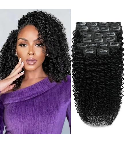 Amazon.com : Chocolate Brown Kinky Curly Clip Ins 20 Inch  display picture 1