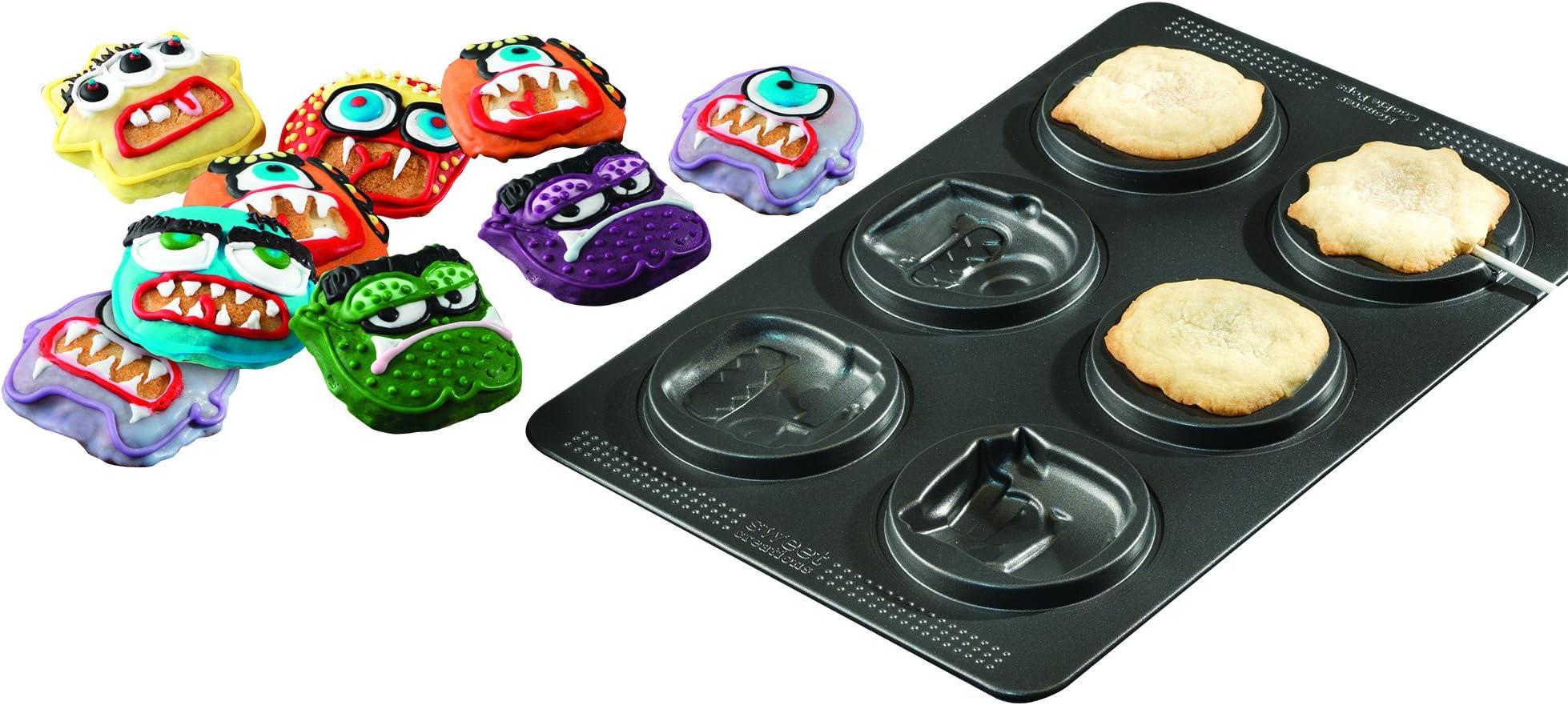 Sweet Creations 04858 6-Cup Non-Stick Monster Cake Pop Pan, Gray by Sweet Creations