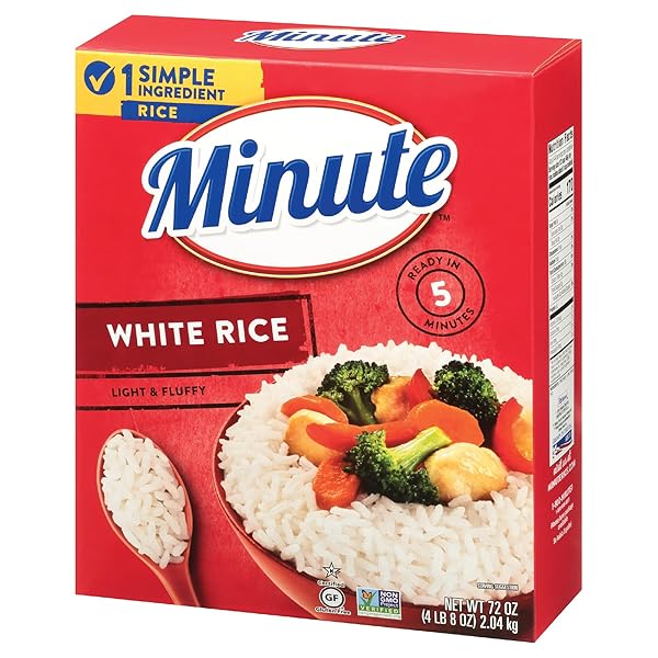 MINUTE WHITE RICE, INSTANT WHITE RICE FOR QUICK DINNER MEALS, 72-OUNCE BOX