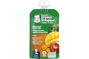 Nestle Gerber Nestle Gerber Organic Puree, Mango, Apple, Carrot & Kale, 128ml Pouch