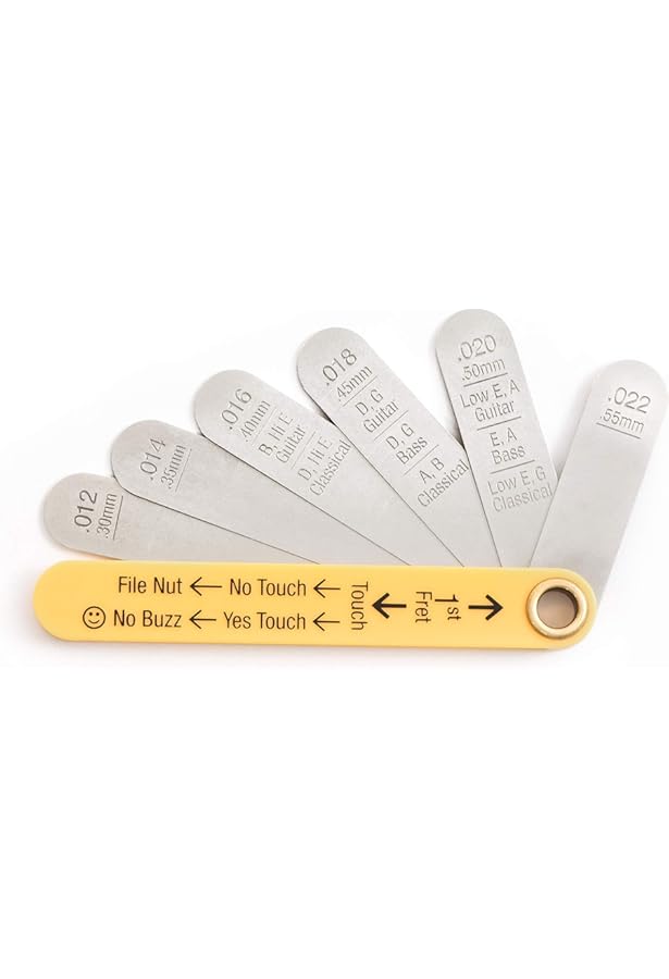 StewMac Gauged Nut Slotting File Set for Electric Guitar， Medium