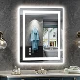 24x32 LED Bathroom Mirror, Dual Lit Anti-Fog Wall Vanity Mirror | 3 Color Dimmable, Memory Function, Shatter-Proof Tempered Glass, ETL Listed, IP54 Waterproof Horizontal/Vertical