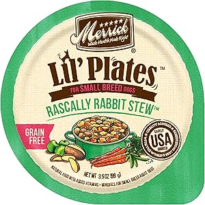 Merrick Lil' Plates Grain Free Small Breed Wet Dog Food Rascally Rabbit Stew - (12) 3.5 oz Tubs