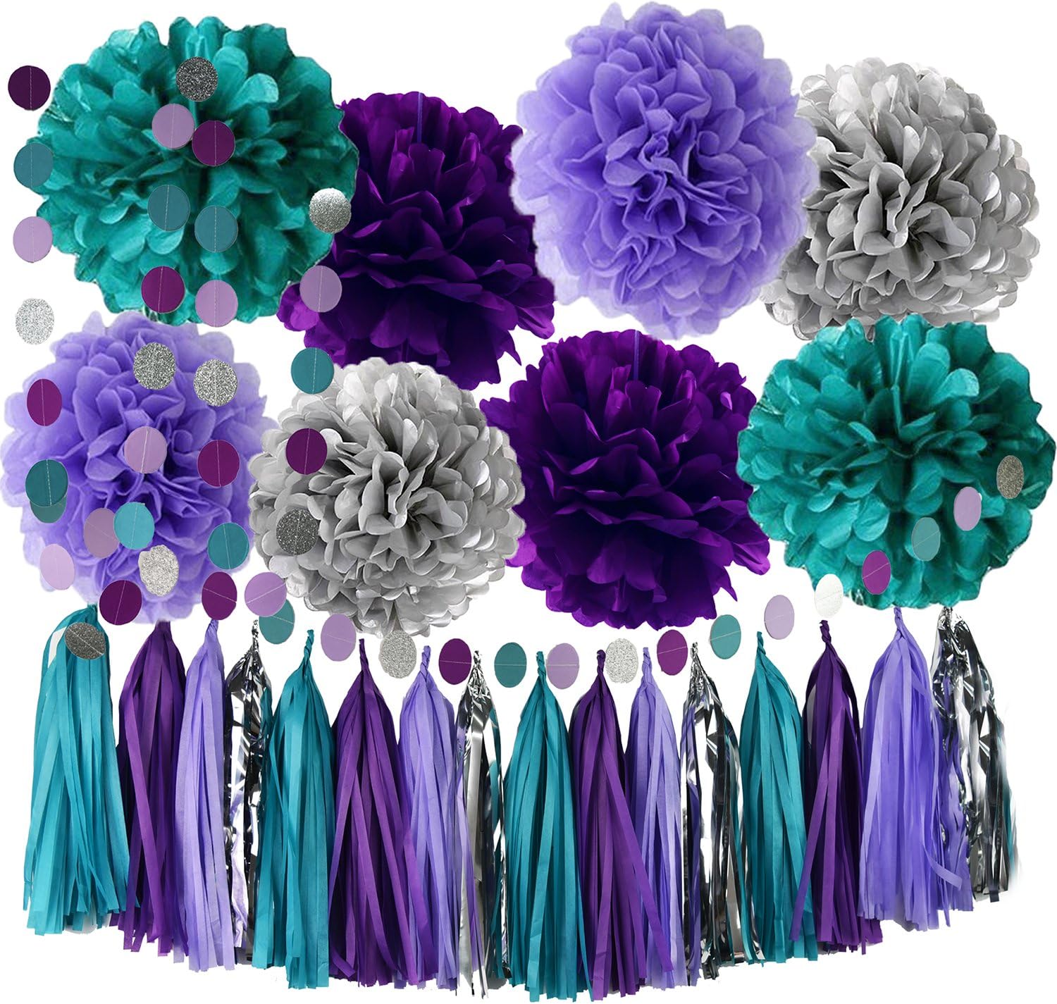 Amazon Com Purple Teal Mermaid Decorations Mermaid Party