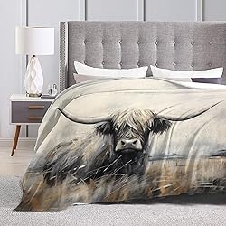 Highland Cow Blanket Farm Cow Throw Blanket