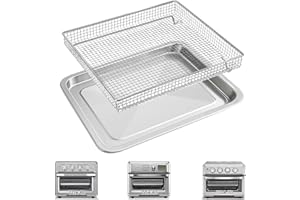 Air Fryer Basket Tray Replacement for Cuisinart TOA-60 TOA-65 TOA-70 Toaster Air Fryer Convection Oven, 12.4 * 11''Mesh Air F