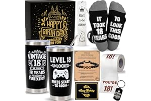 18th Birthday Gifts for Boys, 8 Pcs Gift Set, 18 Year Old Boy Birthday Gifts, Cool Gifts for 18 Year Old Boy, Gifts for 18 Ye