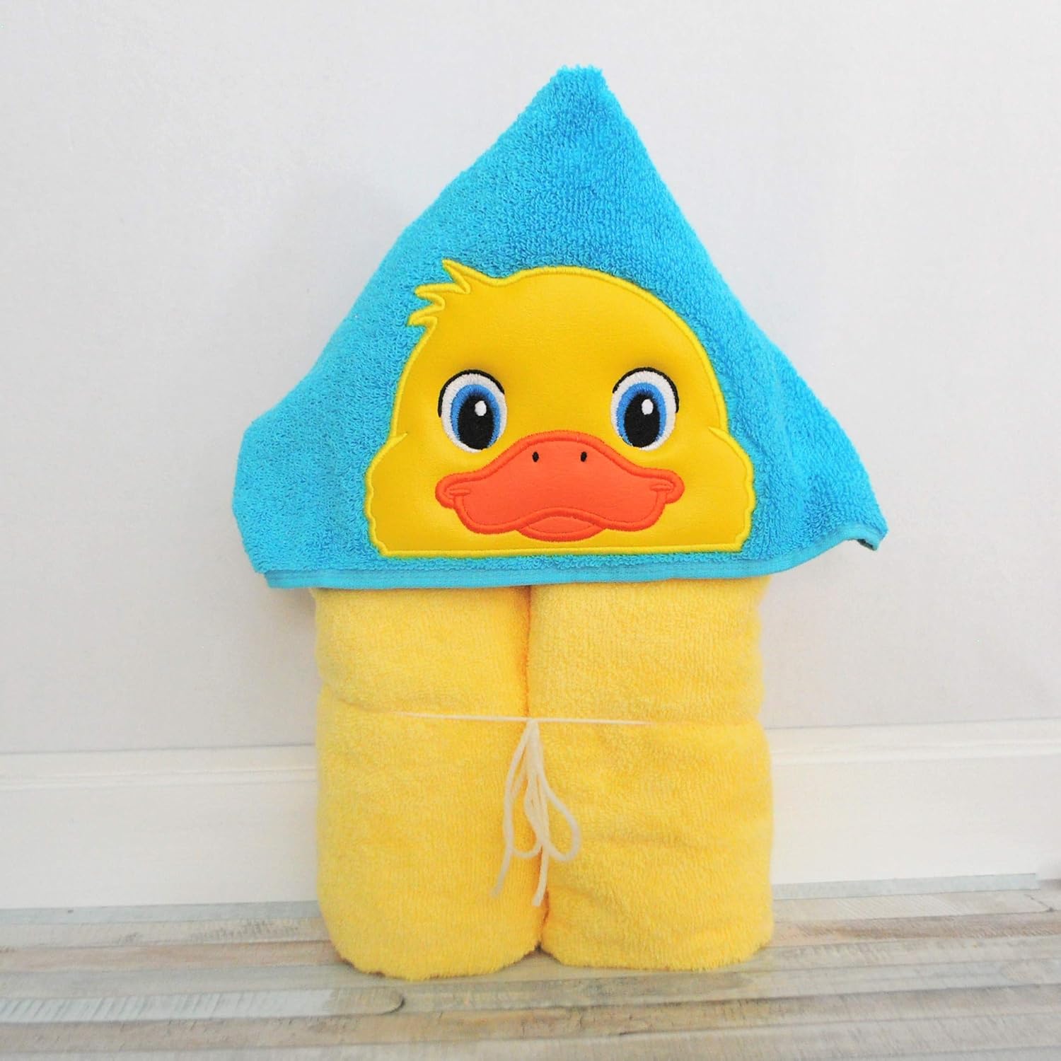 Teal Rubber Duck Hooded Bath Towel for Baby Child and Teens