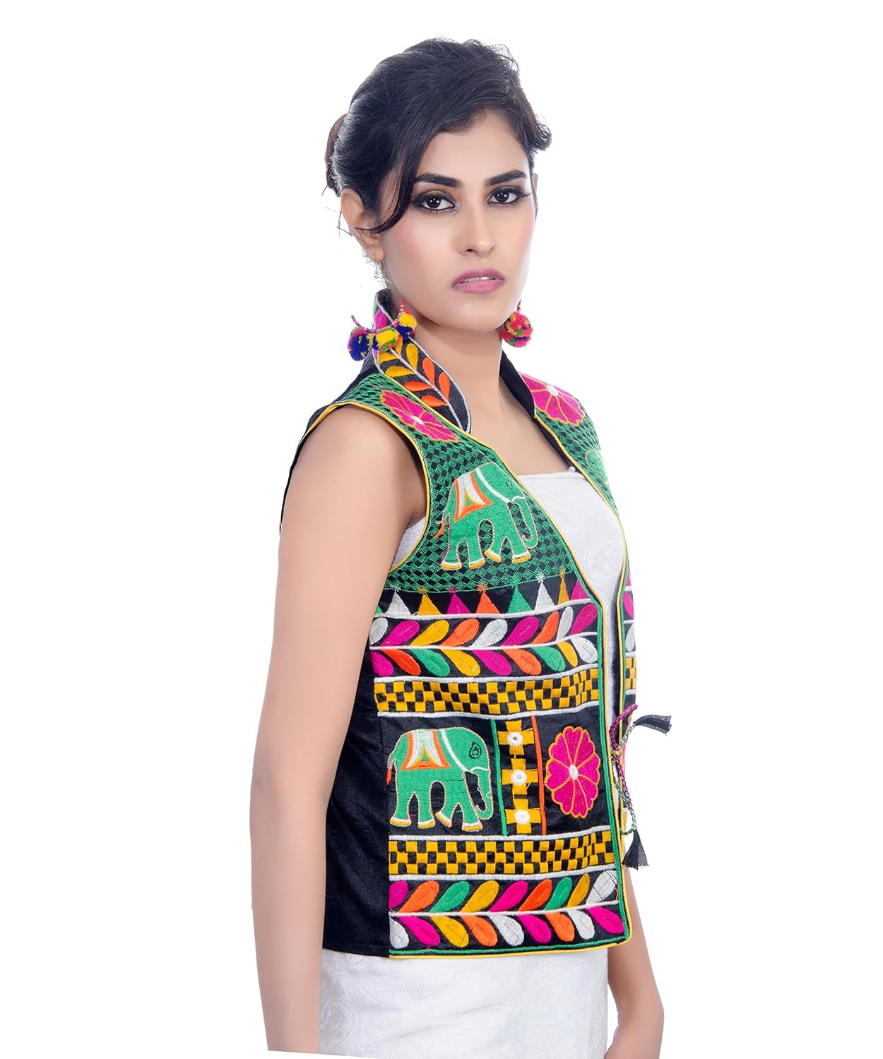banjara india kutchi waist length jacket [haathi]