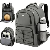 Bowling Ball Backpack with Shoe Compartment, Single Ball Bag for Men &amp; Women, Protective Ball Holder &amp; Ventilated Shoe Storage, Multi-Pocket Bowling Gear Bag for League &amp; Casual Bowlers