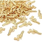 Craftdady Golden Elephant Lucky Pendants - Antique Gold Jesus Fish Vintage Buddhist Leaf Evil Eye Dangle Necklace Earring Charms for DIY Craft Jewelry Making