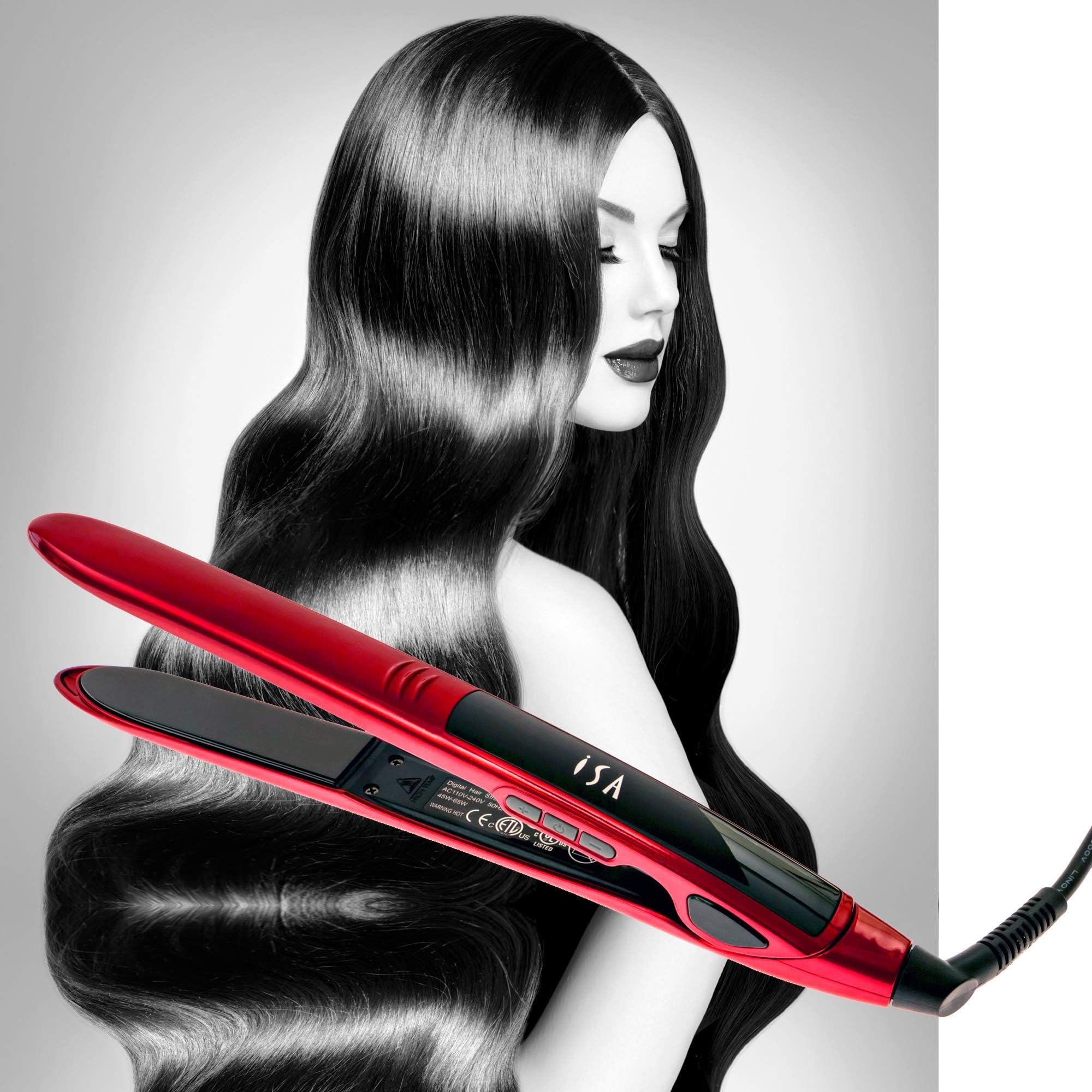 Titanium Flat Iron Digital Hair Straightener Curler ISA Professional 5 Year Warranty