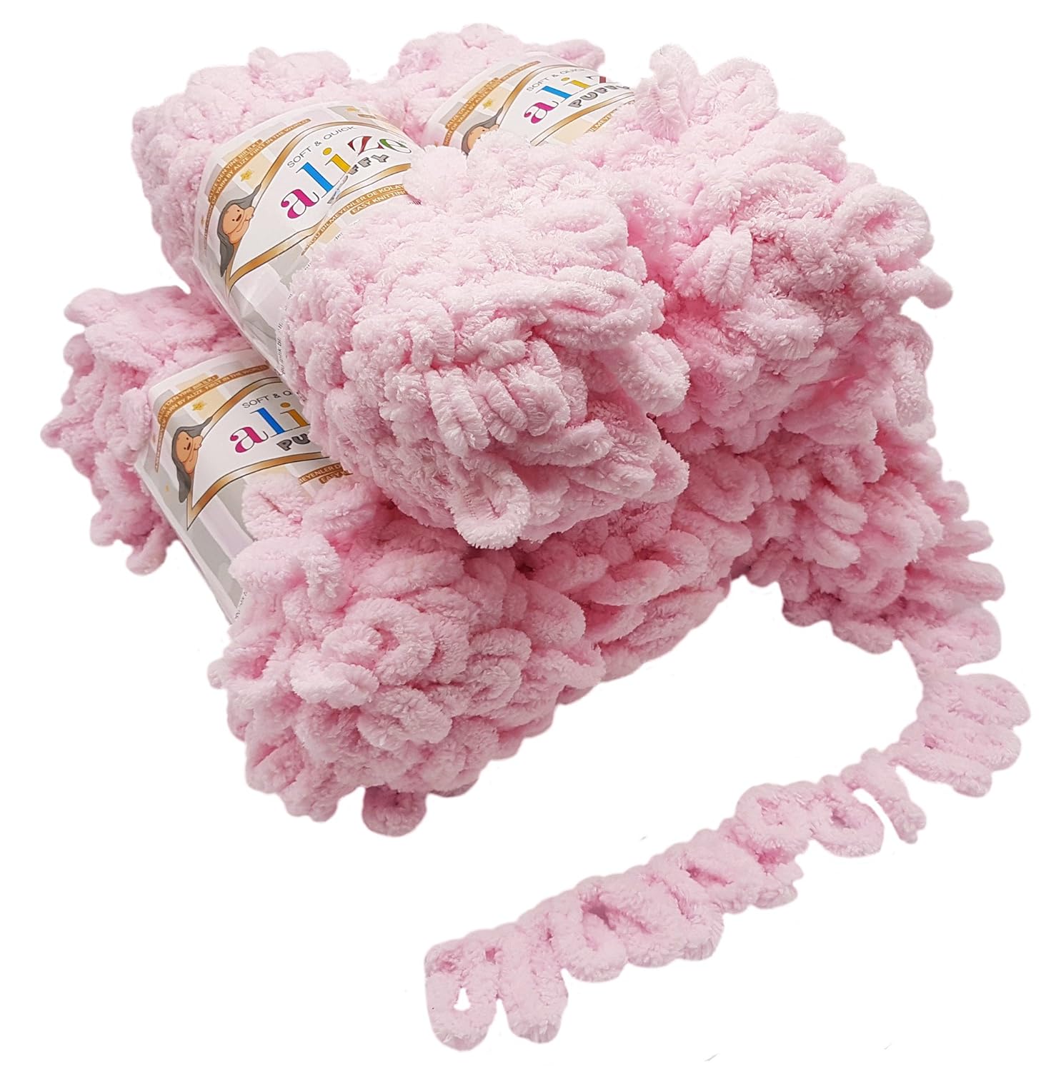 Alize Puffy 5 x 100 g wool, 500 g of yarn for finger knitting, extra
