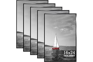 VIOLABBEY 16x24 Poster Frame Set of 5, 16x24 Frame Black for Wall Mounting Vertically or Horizontally, Gallery Wall Picture Frame