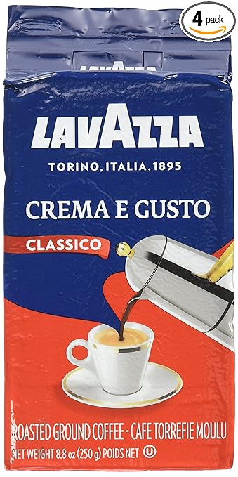 Lavazza Crema e Gusto - Ground Coffee, 8.8-Ounce Bricks (Pack of 4) Packing may vary