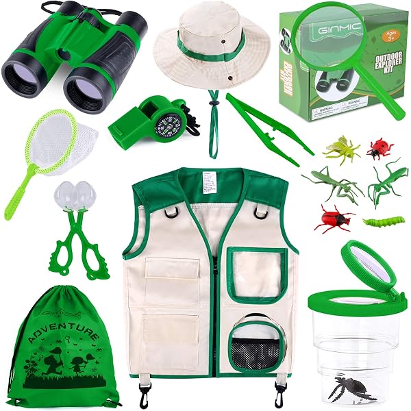 Gilet De Pêche/explorateur Pour Enfant Avec Chapeau - Costume Jeu Plein Air 3-9 Ans - Pour Zoo, Randonnée, Chasse Au Trésor