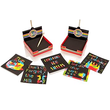 Rainbow Scratch Art Magic Memo Pad N!   otes Cube 2 Pack Amazon Co Uk - rainbow scratch art magic memo pad notes cube 2 pack roll over image to zoom in