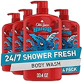 Old Spice Cleansing Body Wash for Men, 3X Defense, 24/7 Shower Fresh with Lasting Scent, 2-in-1 Body & Face Wash, Krakengard with Deep Ocean Scent, 33.4 (Pack of 4)