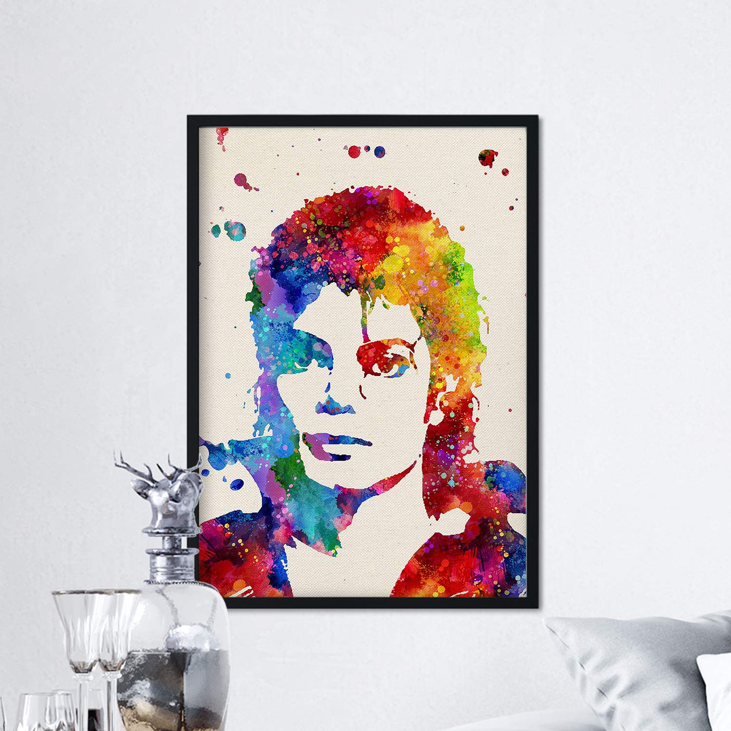 Nacnic Sheets to frame Michael Jackson Decorative sheets for wall. Watercolor style sheets. Gift Michael Jackson. Paper 250 grams