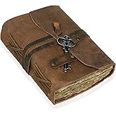 cuero Leather Journal for Women Men, Deckle Edge Paper Leather Notebook of 180 GSM, Book of Shadows Journal Blank, Leather Bound Journal diary (Vintage Brown)