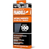 Fandeli | Multi-Purpose Sanding Paper | Grit 100 | 25 Sheets of 4 1/4'' x 11'' | Perfect for Sanding Drywall | Hand Sanding |