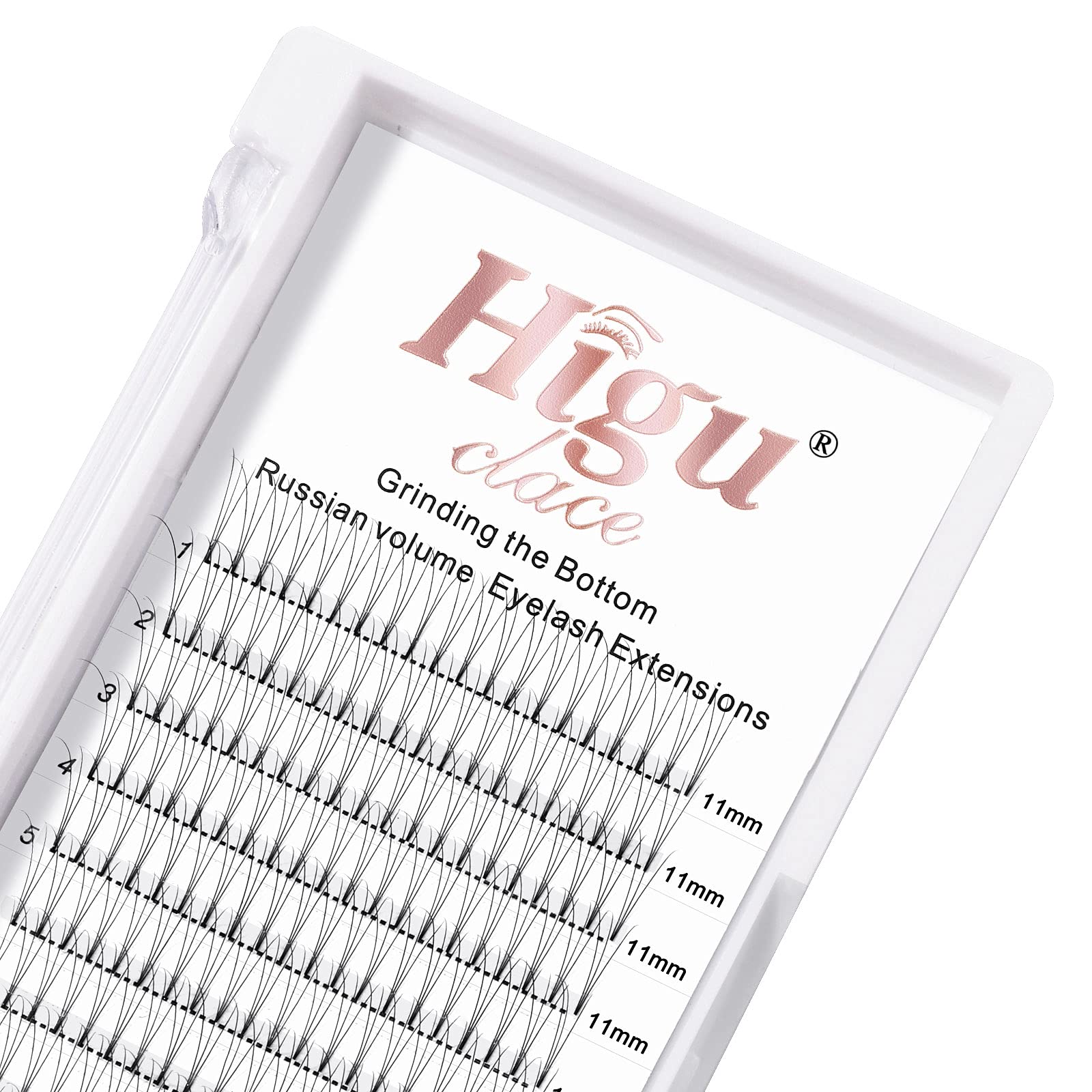 Premade Fans Volume Eyelash Extensions 3D|4D|5D|6D 0.07/0.10mm Curl C/D 8mm~18mm 3D 0.07 D 11mm Short Stem Russian Premade Lash Extension Fans (3D 0.07 D 11mm) — image 1