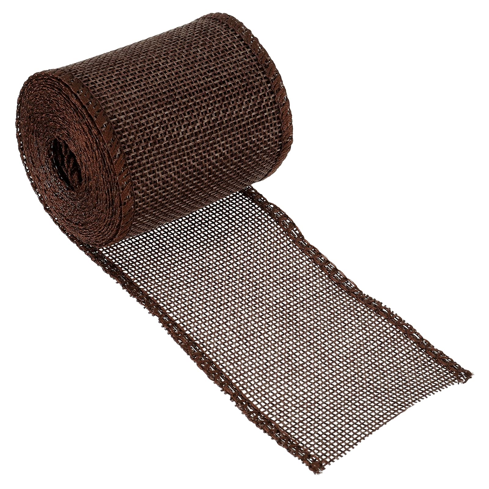 PATIKIL 2.36 Inch Wide 3.28 Yards Burlap Fabric Ribbon, 1 Pack Wired Jute Crafts Roll for Party Home DIY Wrapping Decoration Coffee