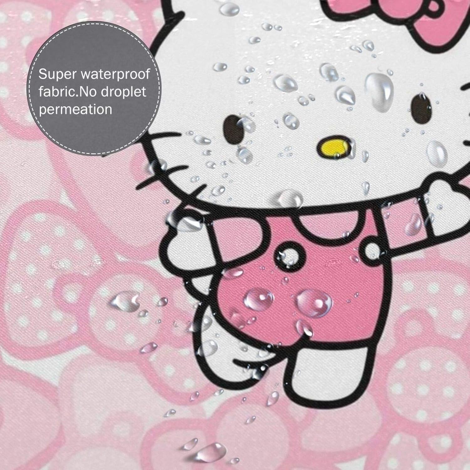 Amazon Co Jp ハローキティの壁紙1 シャワーカーテン 防カビ 防水 軽量 速乾 取付簡単 おしゃれ かわいい 遮光 浴室カーテン 1x1cm ホーム キッチン