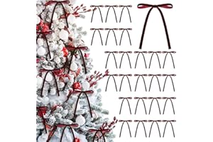 KUNJOCY 24 Pcs Velvet Christmas Bows 5 x 7 Inch Rustic Velvet Small Ribbon Gift Bow for Xmas Tree Ornaments DIY Craft Wreaths Garlands Indoor Outdoor Home Decorations (Wine Red)