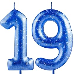 Hongplus Blue Number 19 Candles - 19th Birthday
