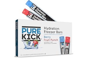 Pure Kick Freezer Bars, 1.5 oz, Hydrating Ice Pops, Naturally Flavored with Other Natural Flavors, Berry and Fruit Punch, 20 Count
