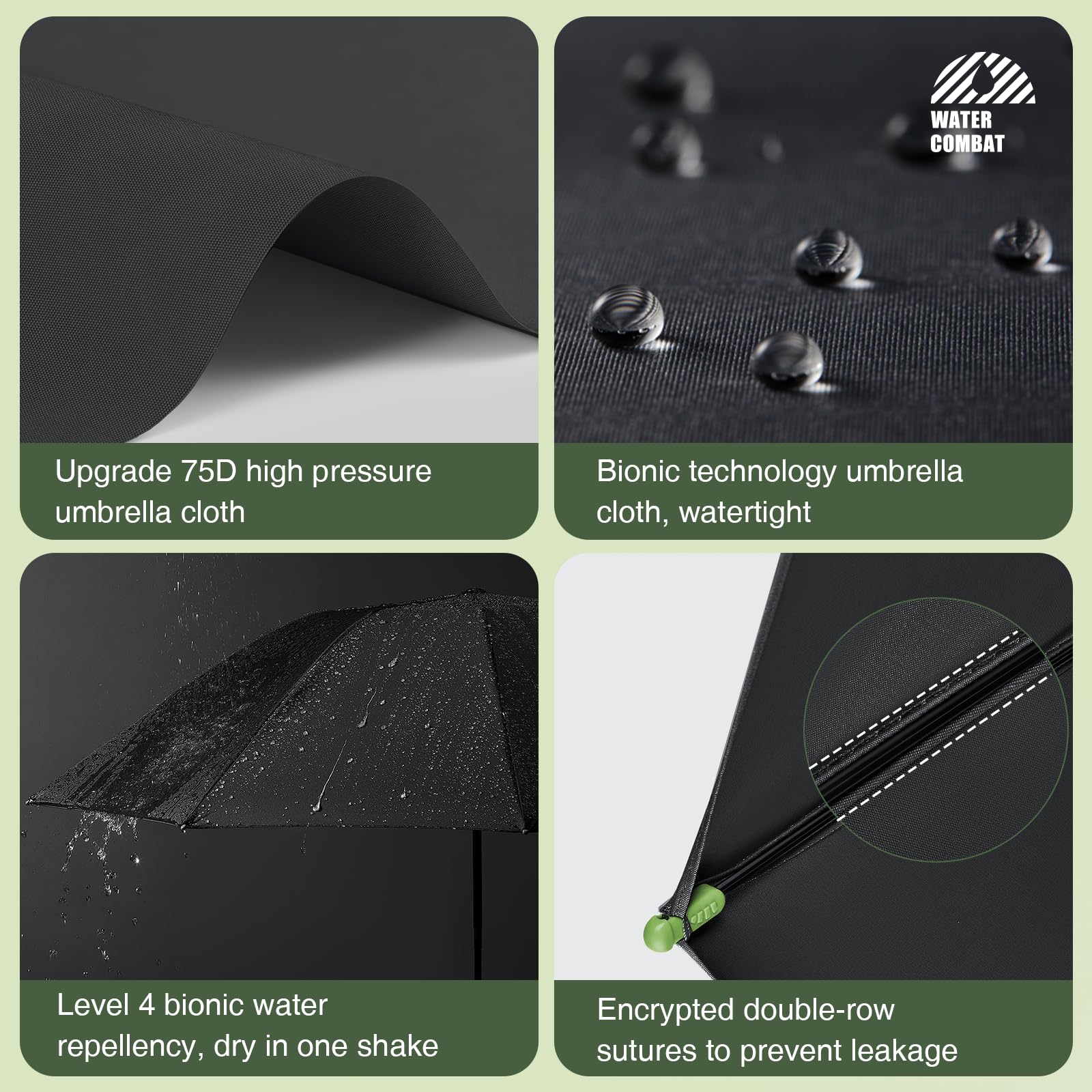 Beneunder Windproof Tri-fold Reverse Folding Umbrella - Lightweight Portable Travel Umbrella for Wind and Rain, Perfect for Car, Backpack, and On-the-GO