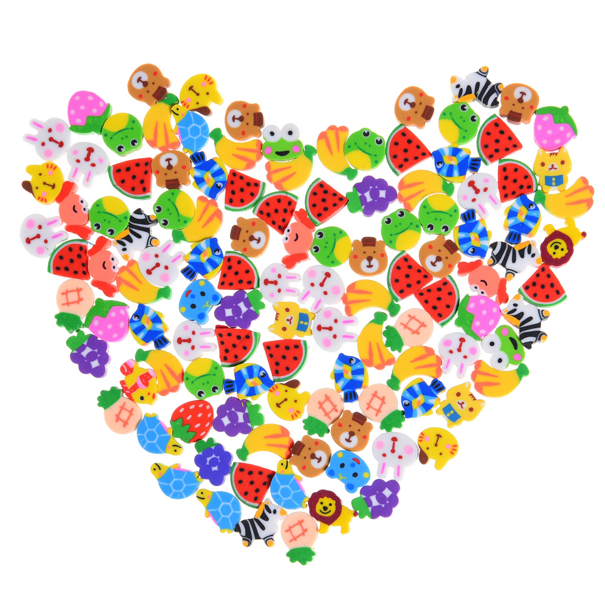 Photo 1 of  Mini Erasers for Kids Bulk, Small Animal Fruit Erasers