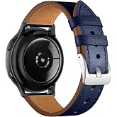 GEAK Leather Bands Compatible with Samsung Galaxy Watch 7 Band 40mm 44mm/Galaxy Watch 6 5 4 40mm 44mm, Galaxy Active 2 40mm 44mm, 20mm Watch Band for Women Men, Navy Blue