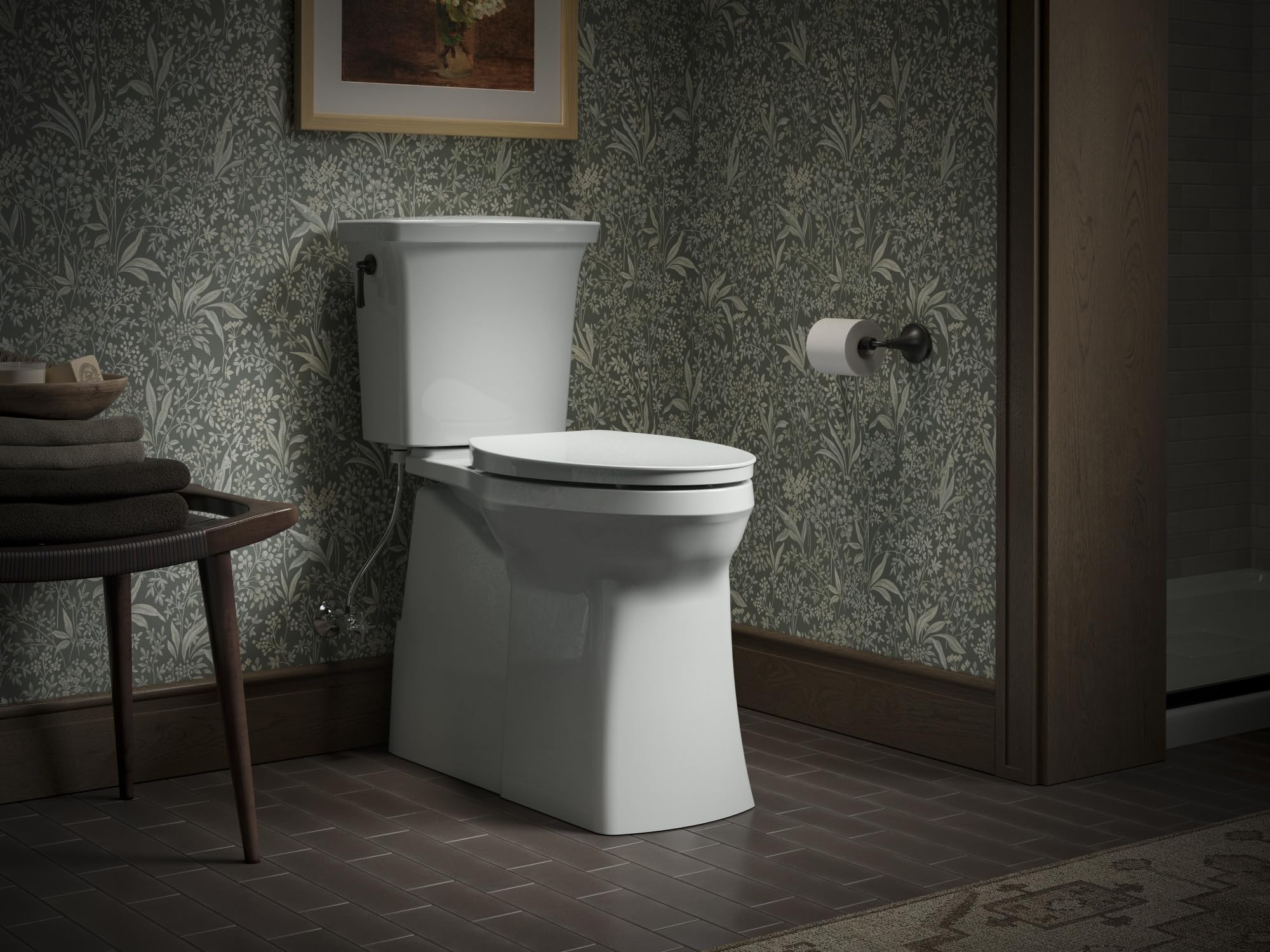 KOHLER K-26801-0 Impro ReadyLatch Quiet Close Elongated Toilet Seat, White Toilet Seat, Grip-Tight Bumpers, New Home Essentials, Slam Prevention