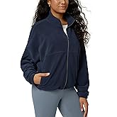 ODODOS Women's Polar Fleece Full-Zip Cinchable Jacket – Soft Warm Winter Layering Long Sleeve Outerwear with Pockets