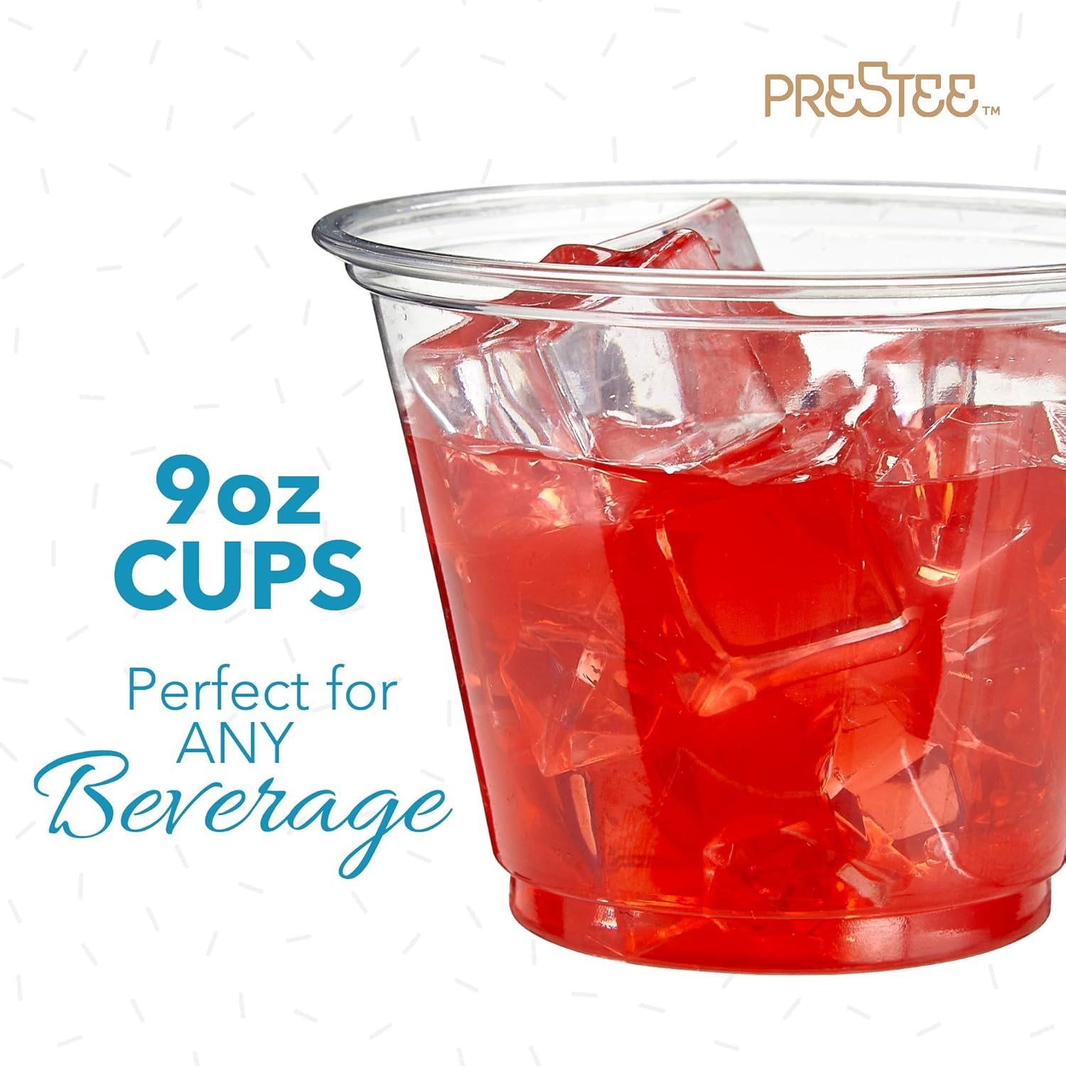 250 Clear Plastic Cups | 9 oz Plastic Cups | Clear Disposable Cups | PET Cups | Clear Plastic Party Cups | Crystal Clear Plastic Cups: Kitchen & Dining