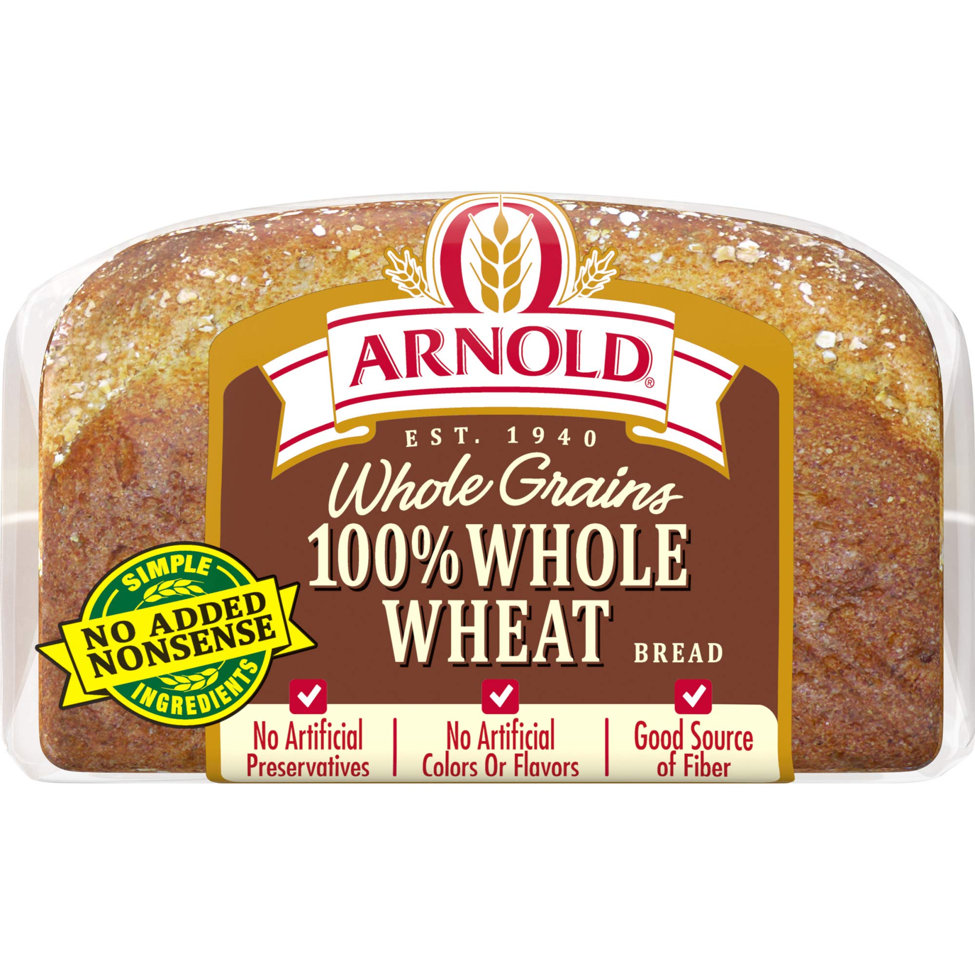 Arnold whole grains 100, whole wheat sliced bread, 24 Ounce Buy Online in UAE. Grocery