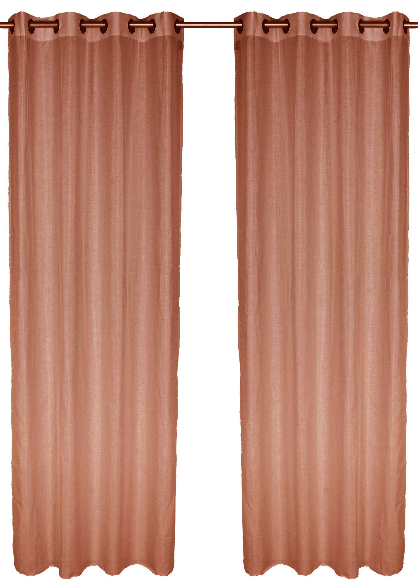 Maison Decor Niger Curtain with Eyelets, Acrylic, Orange, 140 x 270 cm