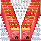 Macarrie 20 Pack Emergency Fire Blanket Bulk with Hooks and Gloves 40''x 40'' Commercial Fire Suppression Fiberglass Safety Fireproof Blanket Survival for Restaurant School Kitchen Donation Supply