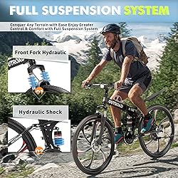 Max4out 26 Inch Folding Mountain Bike, 21 Speed