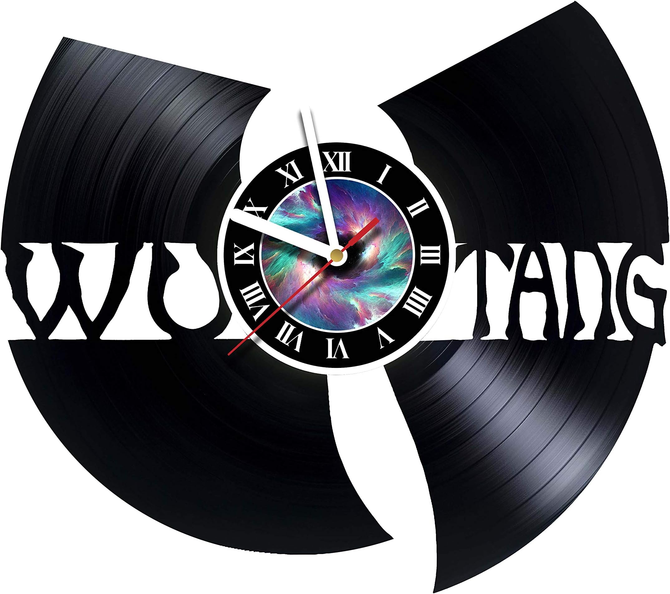 Wall Clock Compatible with Wu Tang Clan - Vinyl Record Handmade Clock- Home Decor -Original Idea for Birthday Anniversary Christmas for Friends Men Women Girls Boys Teens