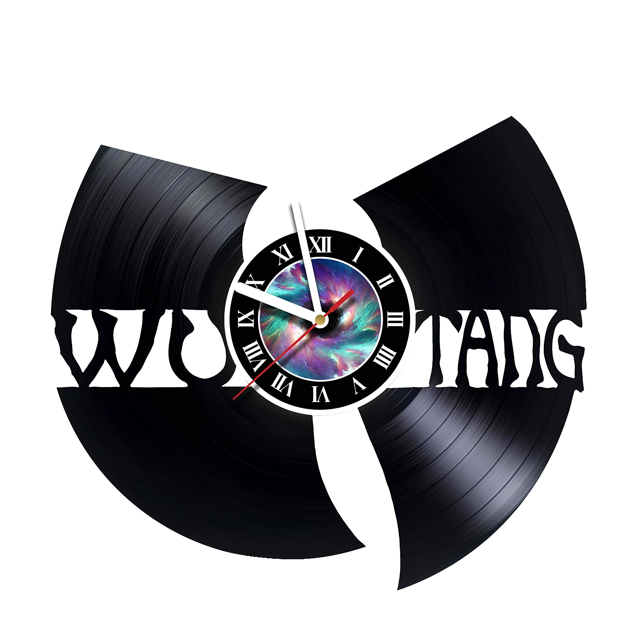Wall Clock Compatible with Wu Tang Clan - Vinyl Record Handmade Clock- Home Decor -Original Idea for Birthday Anniversary Christmas for Friends Men Women Girls Boys Teens