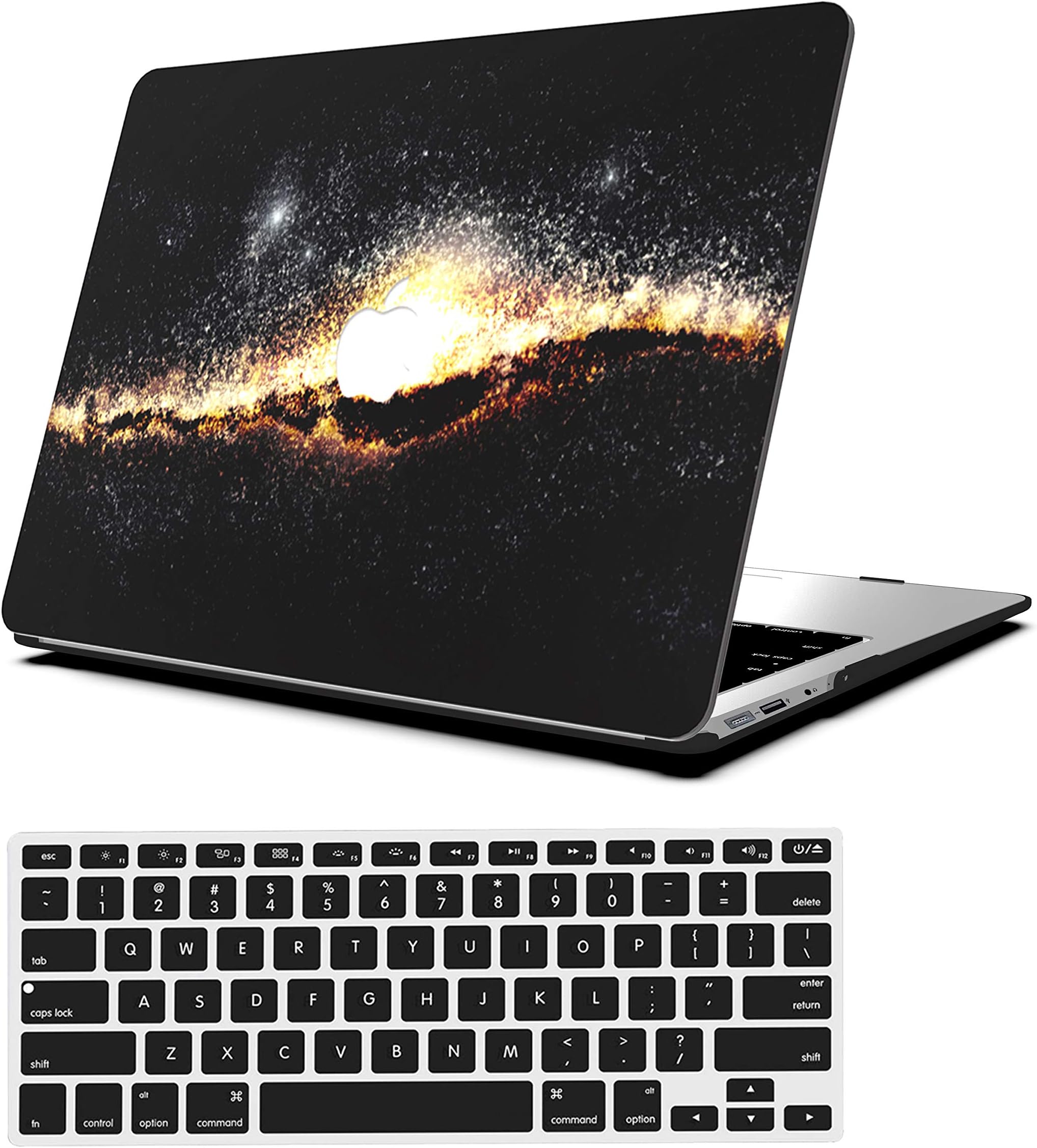 AOGGY MacBook 12 Inch Case,Beautiful Space Model PC Portable Plastic Rubber Coating Hard Shell Cover +Keyboard Cover, for(Model A1534 A1931) - Meteor
