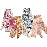 4pcs Purse Scarf For Handbags Silk Head Scarf For Hair Fashion Skinny Scarf For Women Long Neckerchief